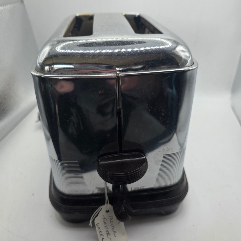 1940s Proctor 1468C Color Guard Chrome Automatic 2 Slice Toaster Cloth Cord